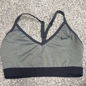 Nike Women's Charcoal and Black Sports Bra